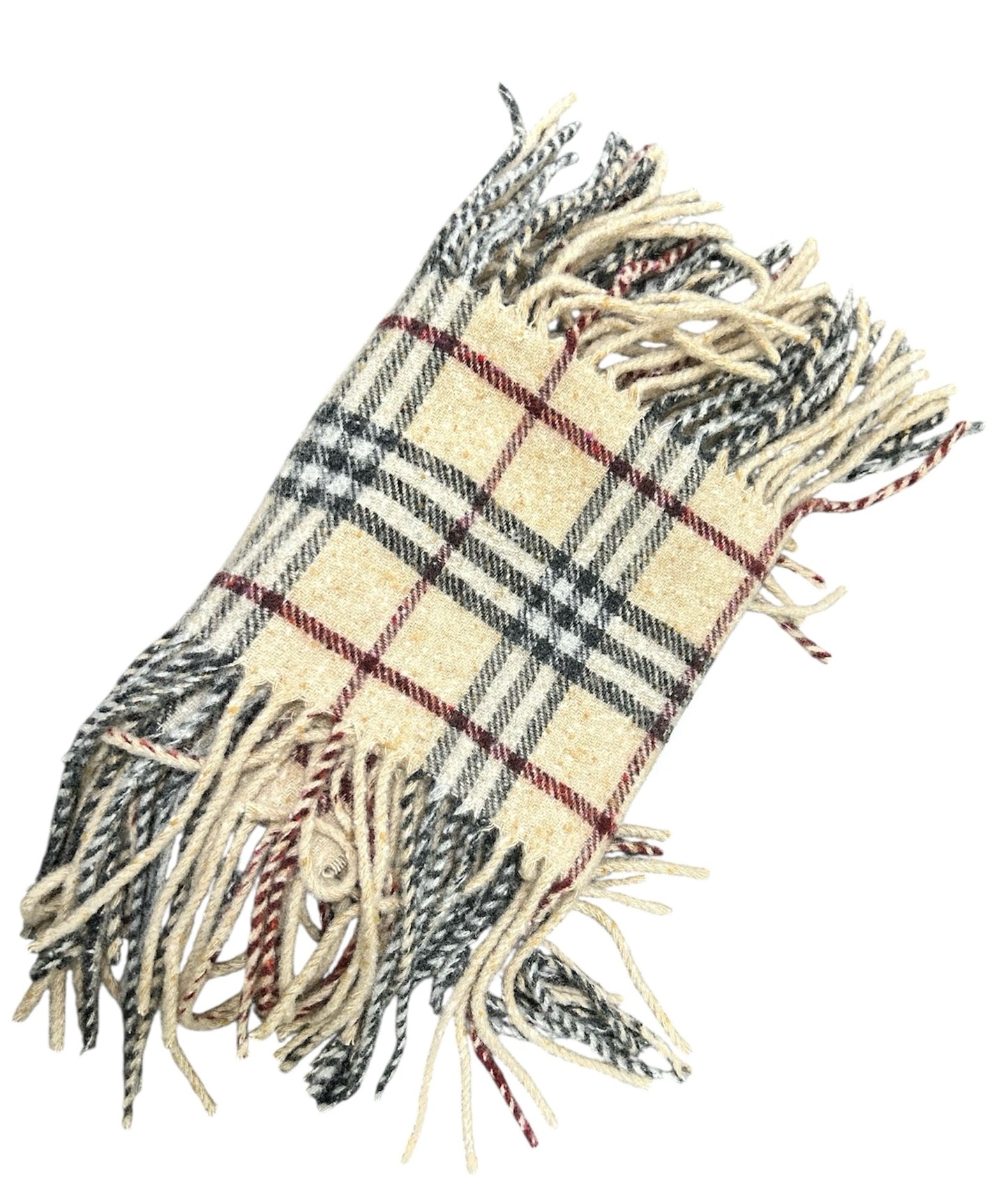 Burberry Beige Plaid oblong Scarf