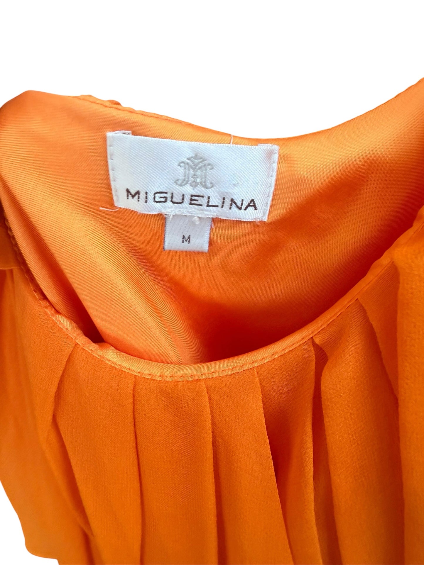 Miguelina Size Medium Orange Dress