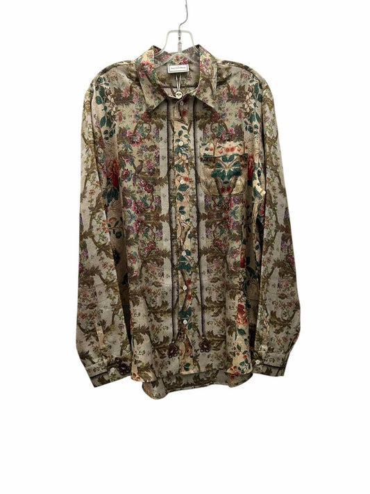 Pierre Louise Mascia Size X large Beige Print Blouse