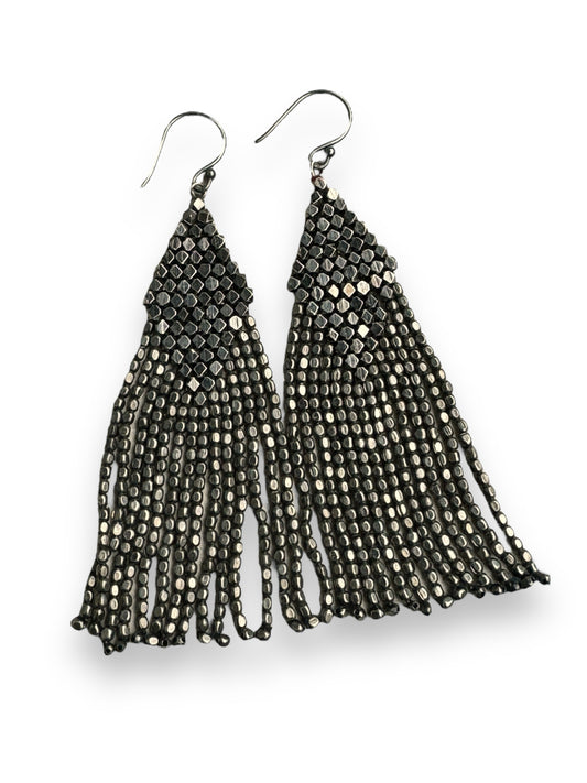 No Label Silver Chain Mail Earrings