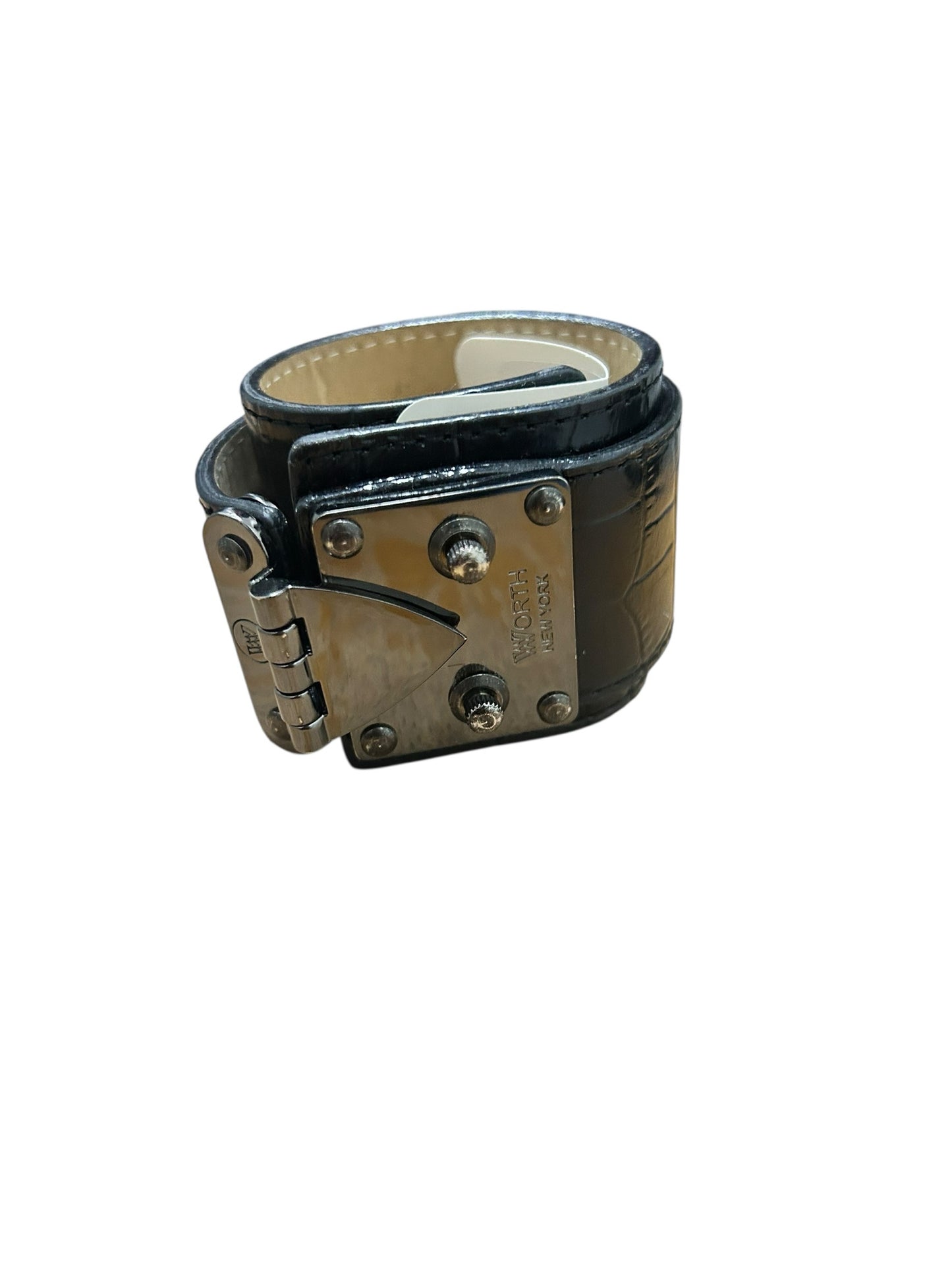 Worth Black Leather Bracelet