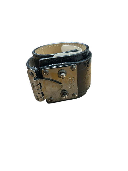 Worth Black Leather Bracelet