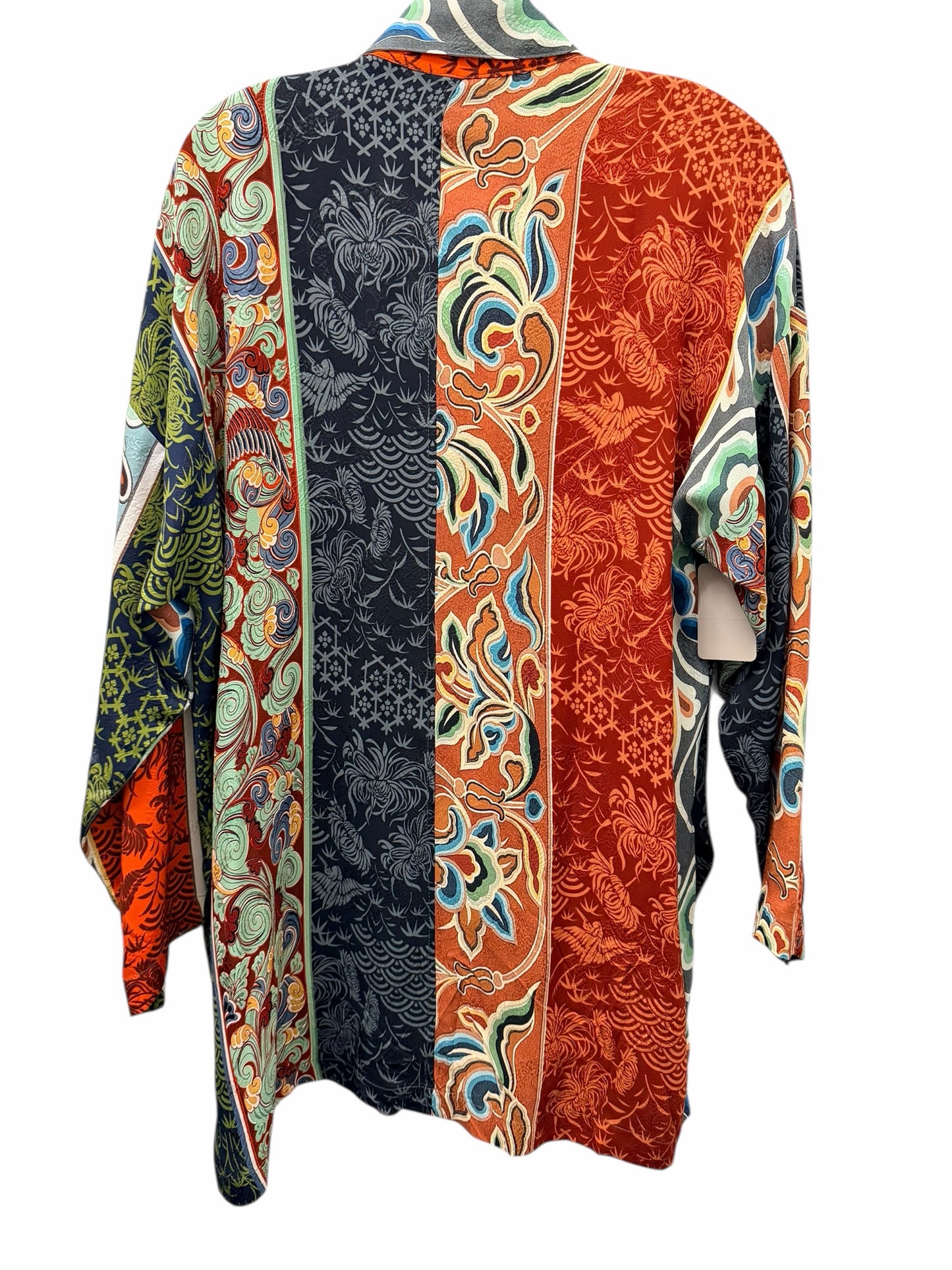 Citron Size Large Orange Print Blouse