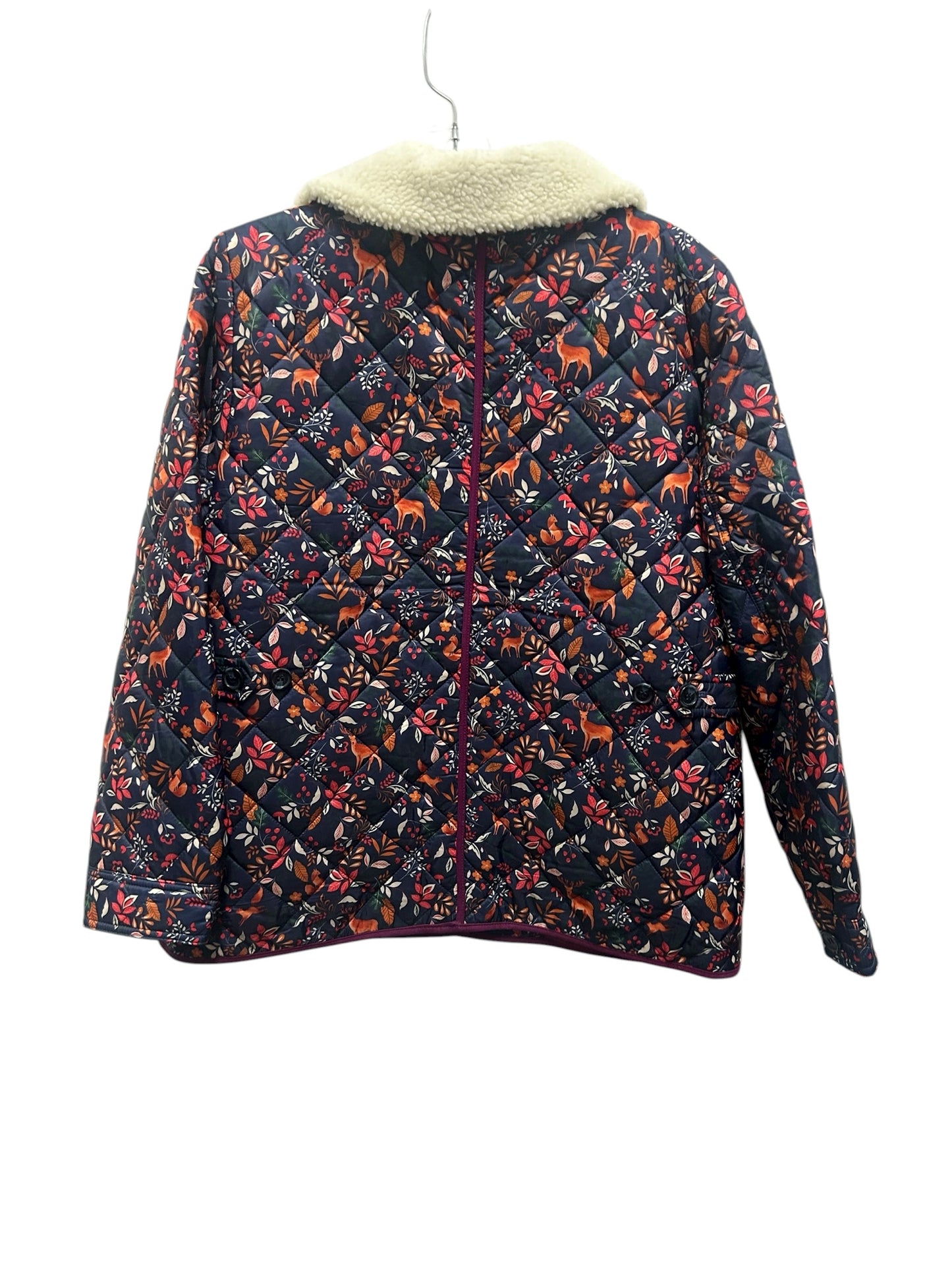 Talbots Size Large Navy Print Jacket