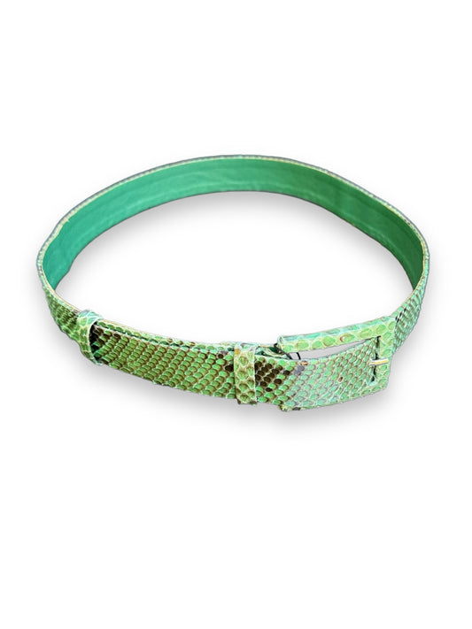 Alexander McQueen Green Snakeskin Belt