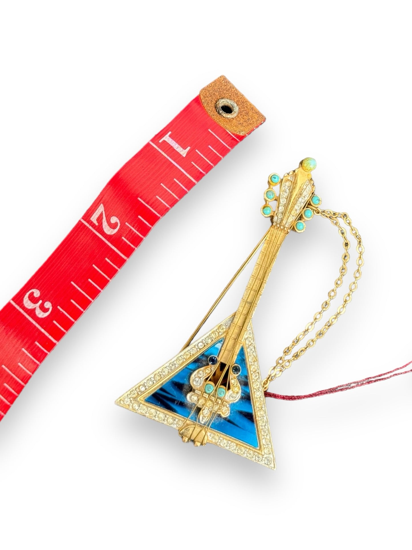 R. Mandle Gold & Blue balalaika Pin