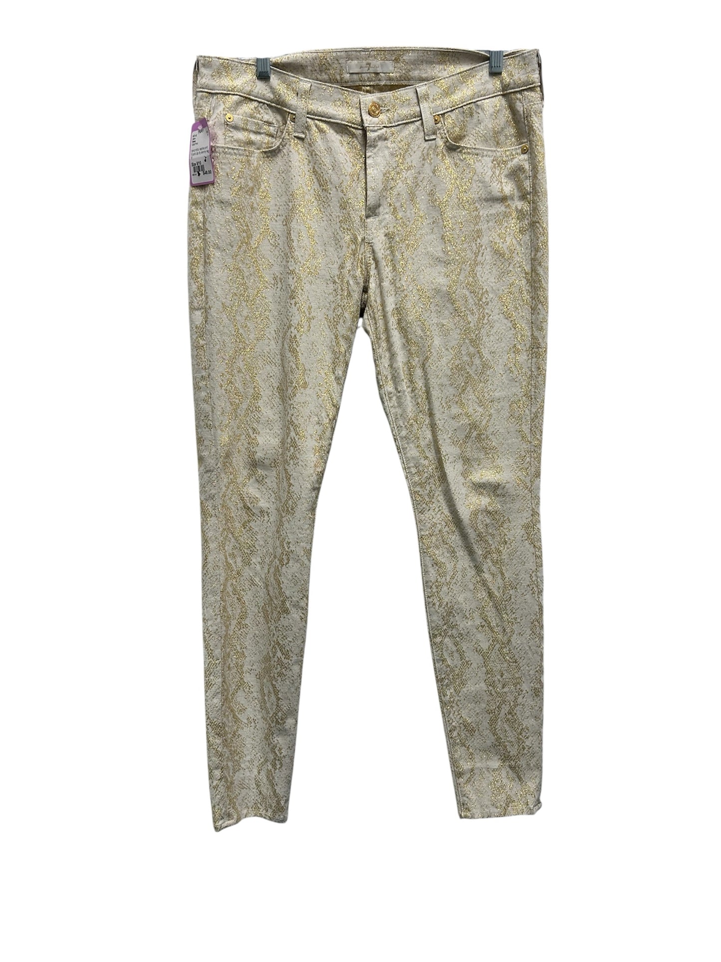 Seven Size 8/10 Gold Print Jeans