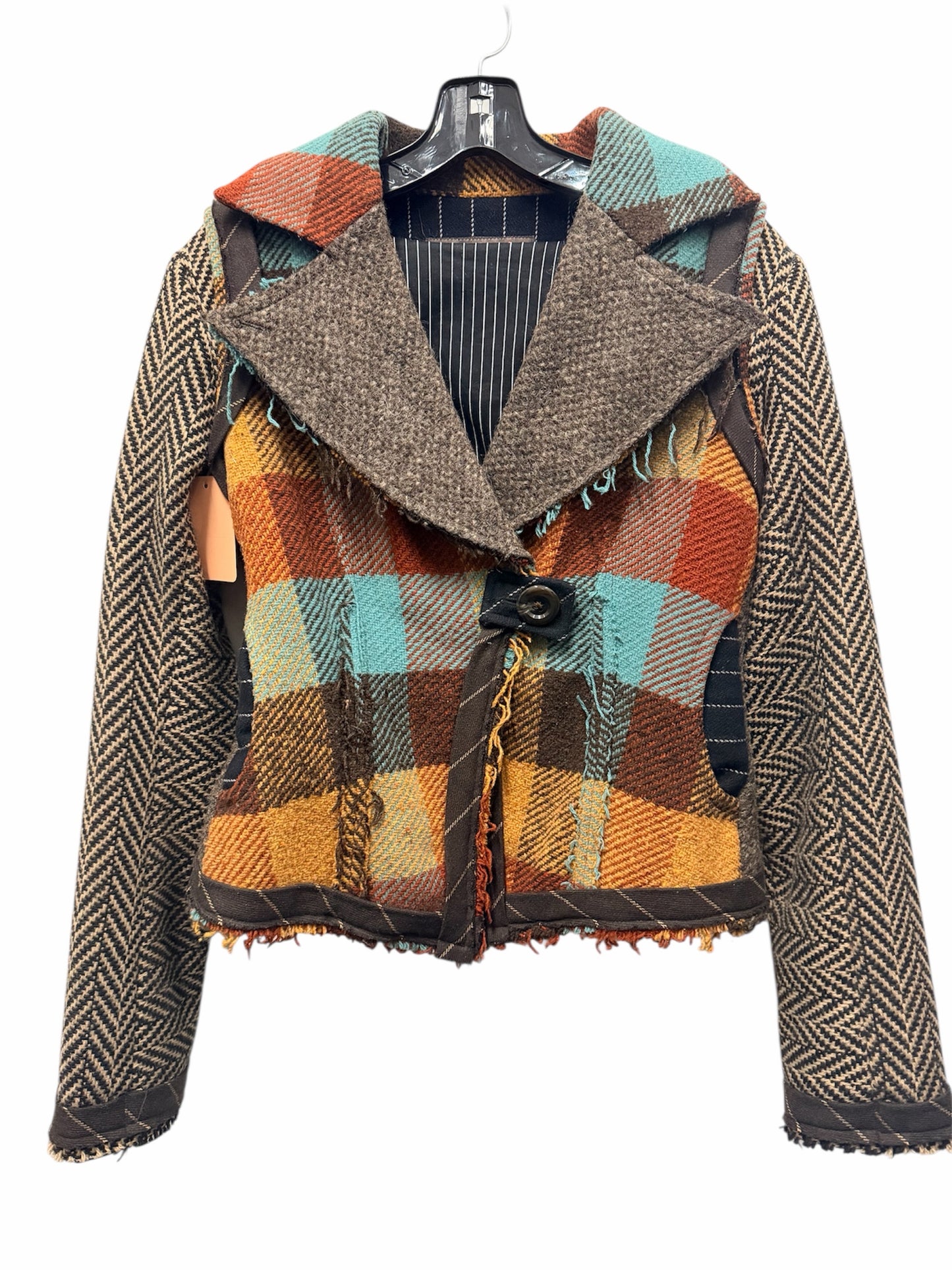 Aimee G Size Small Brown & Yellow Jacket