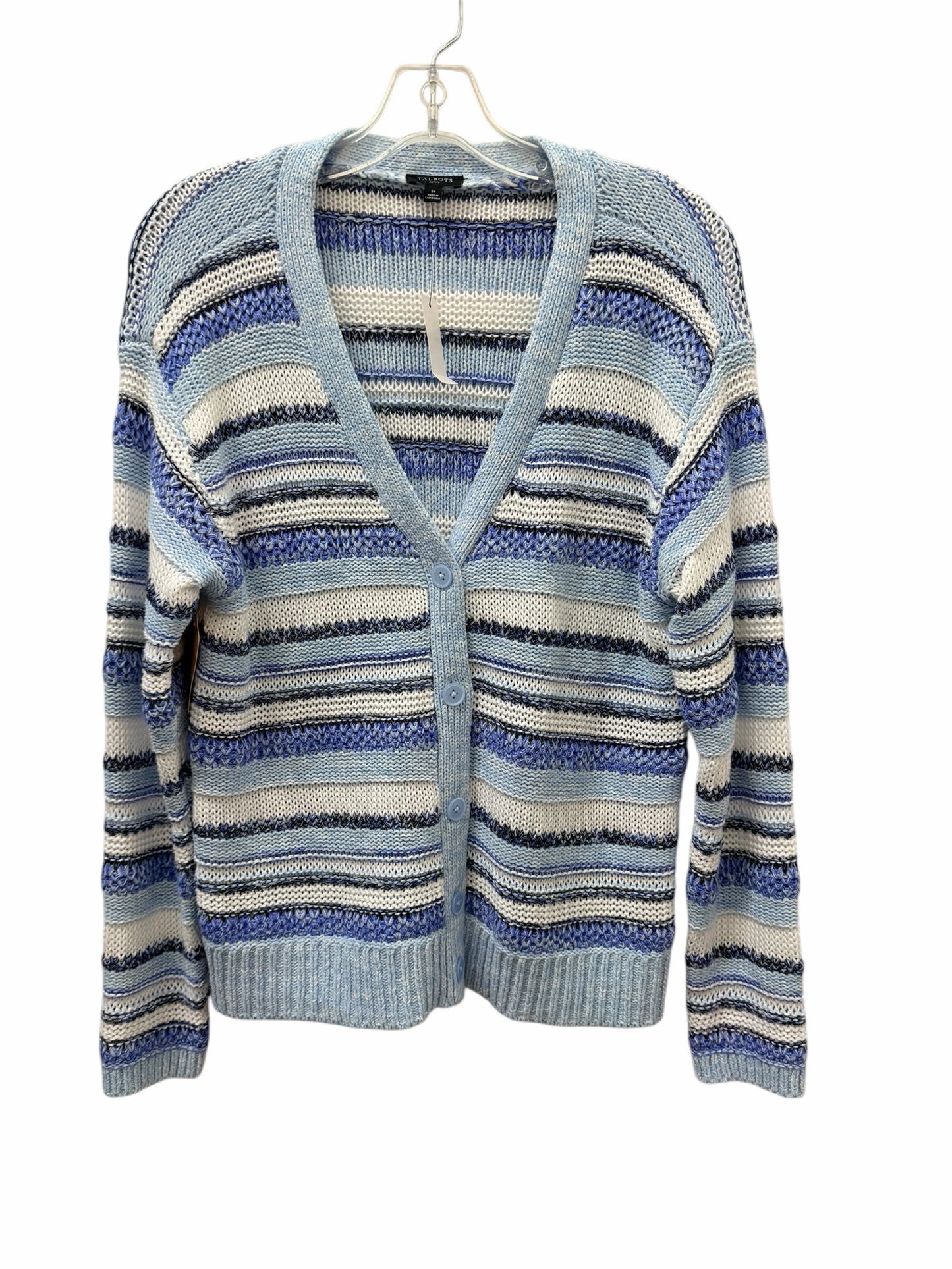 Talbots Size Small Pt Blue & White Sweater