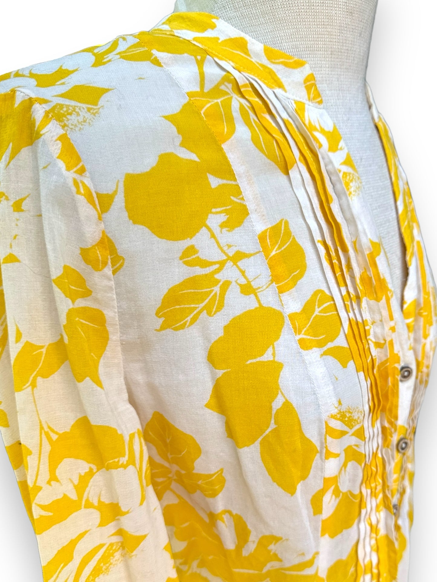 Maeve Size 8 Yellow & White Blouse