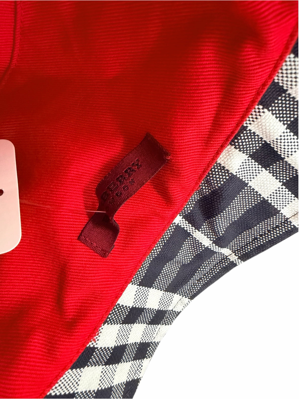 Burberry Size Black & White Plaid Hat