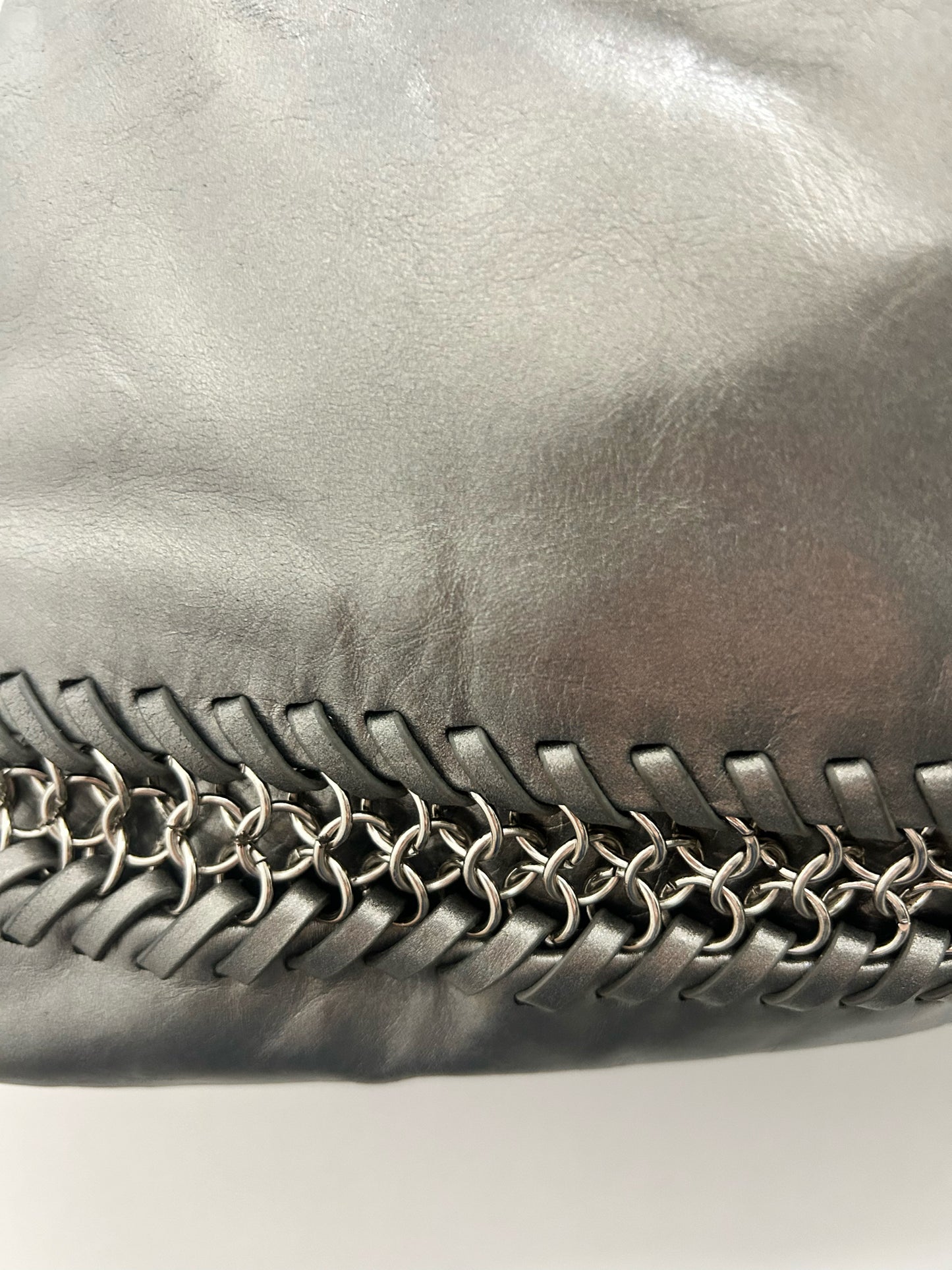 Badgley Mischka Silver Leather Handbag