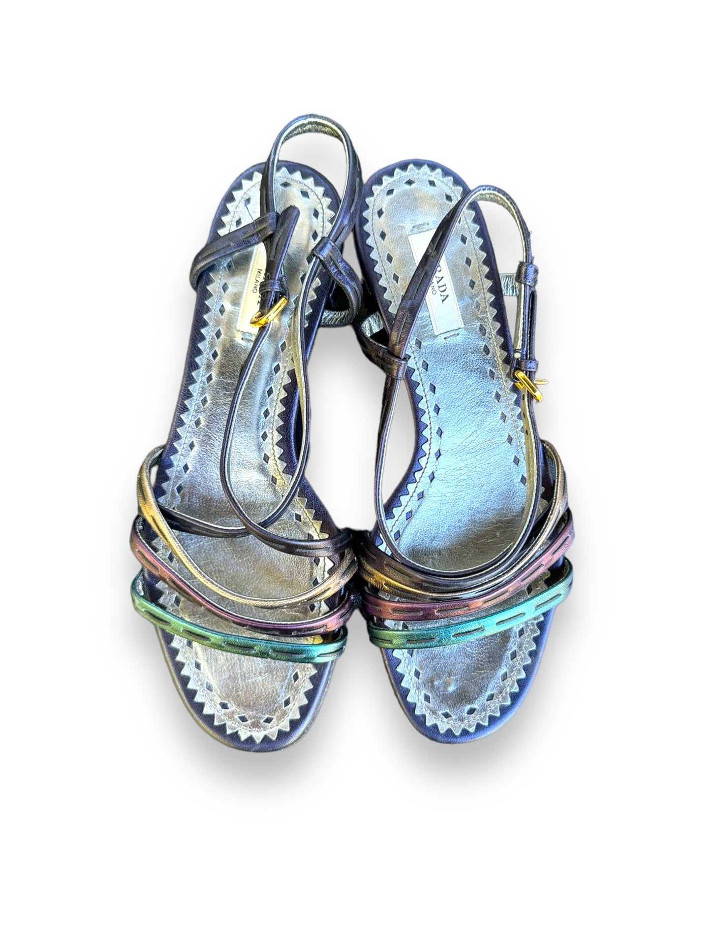 Prada Shoe Size 6.5 Multi-Color Sandals