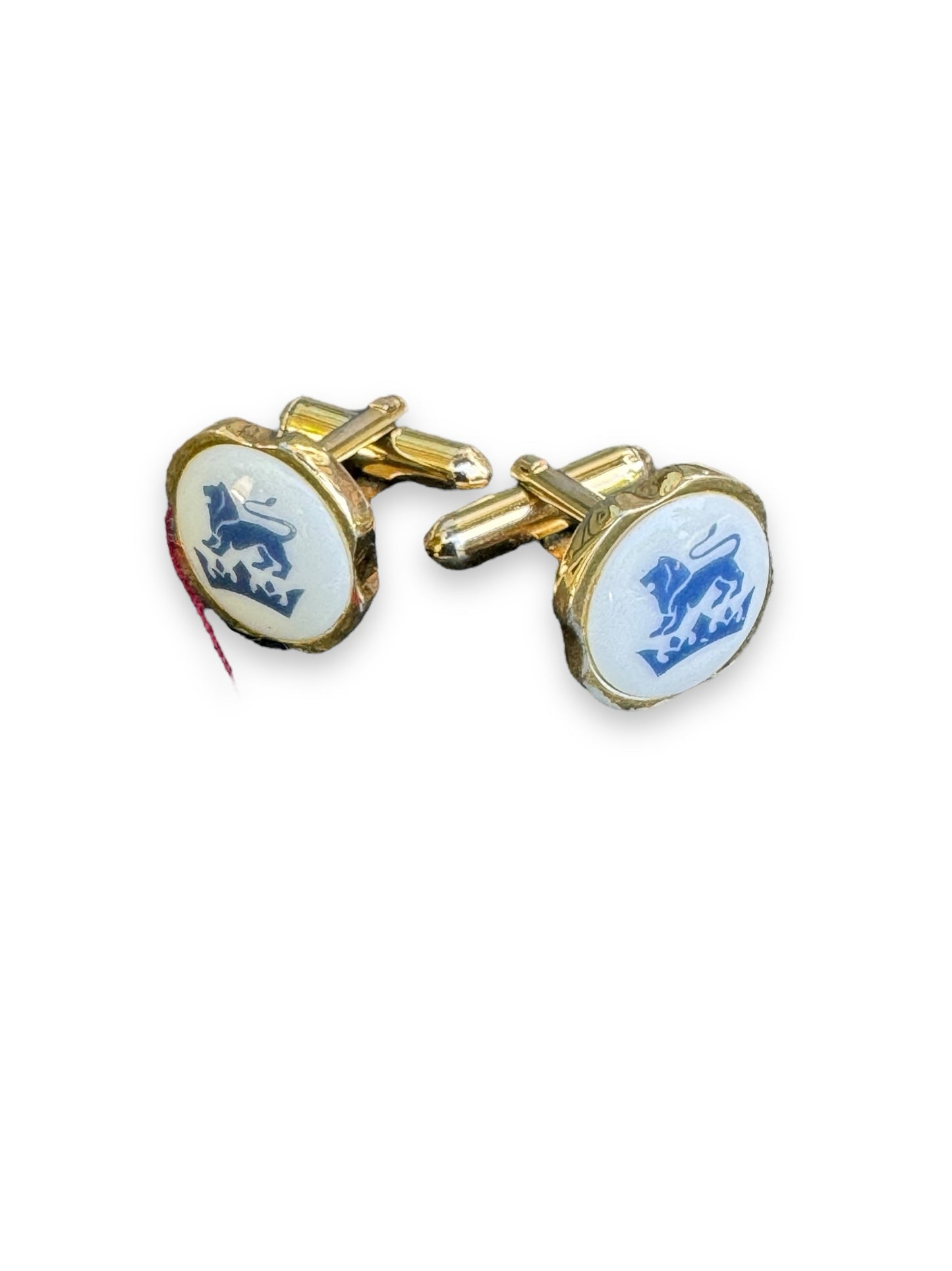 Denmark Blue & White Gold Cuff Links